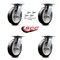 Service Caster 8 Inch Rubber on Aluminum Caster Set with Roller Bearings and Swivel Locks SCC SCC-35S820-RAR-BSL-4 - alternate 3
